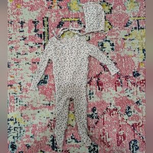 Lovely Littles Charming Floral Kids Footie And Bonnet